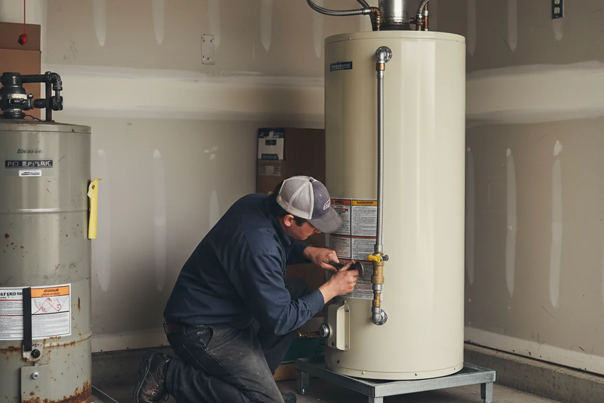 Water heater and shutoff valve replacement in Killbuck